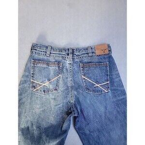 Wrangler 20X Jeans Mens 36 37x38  Straight‎ Blue Cotton Whiskered Embroidered